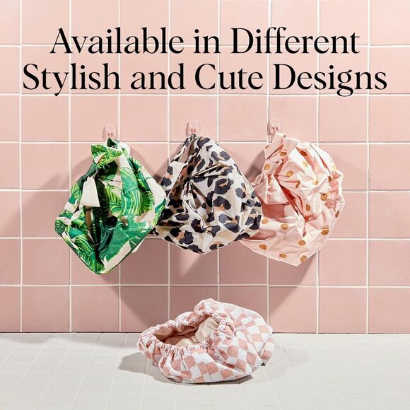 Luxury Satin Reusable Waterproof Shower Cap Large Adjustable Stylish Hair Cover main image 8
